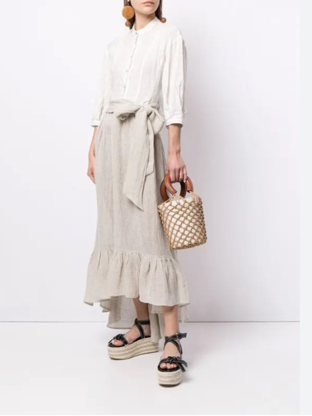 Lisa Marie Fernadez Two Piece linen Skirt and Top